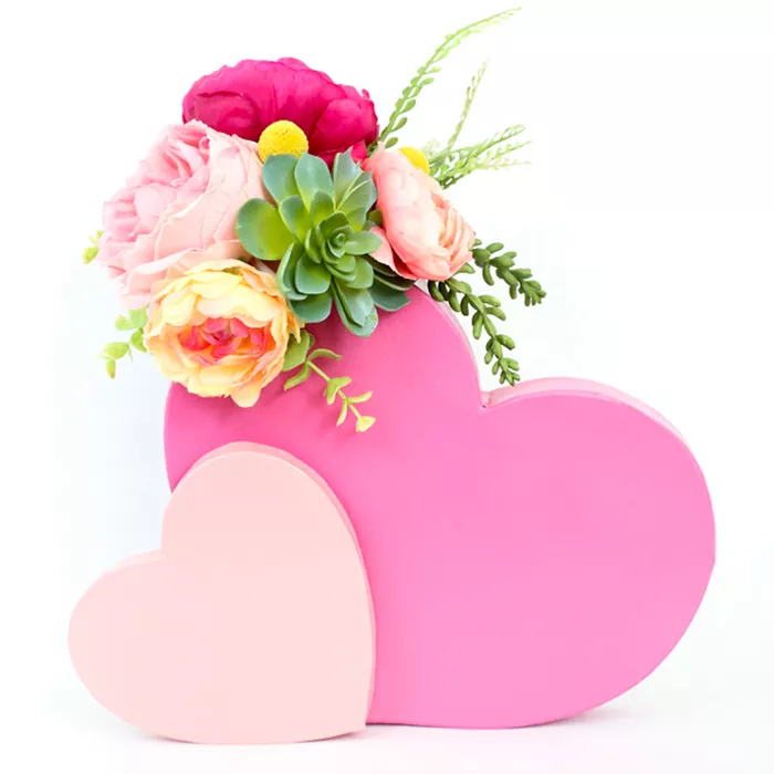 DIY Double Heart Flower Vase