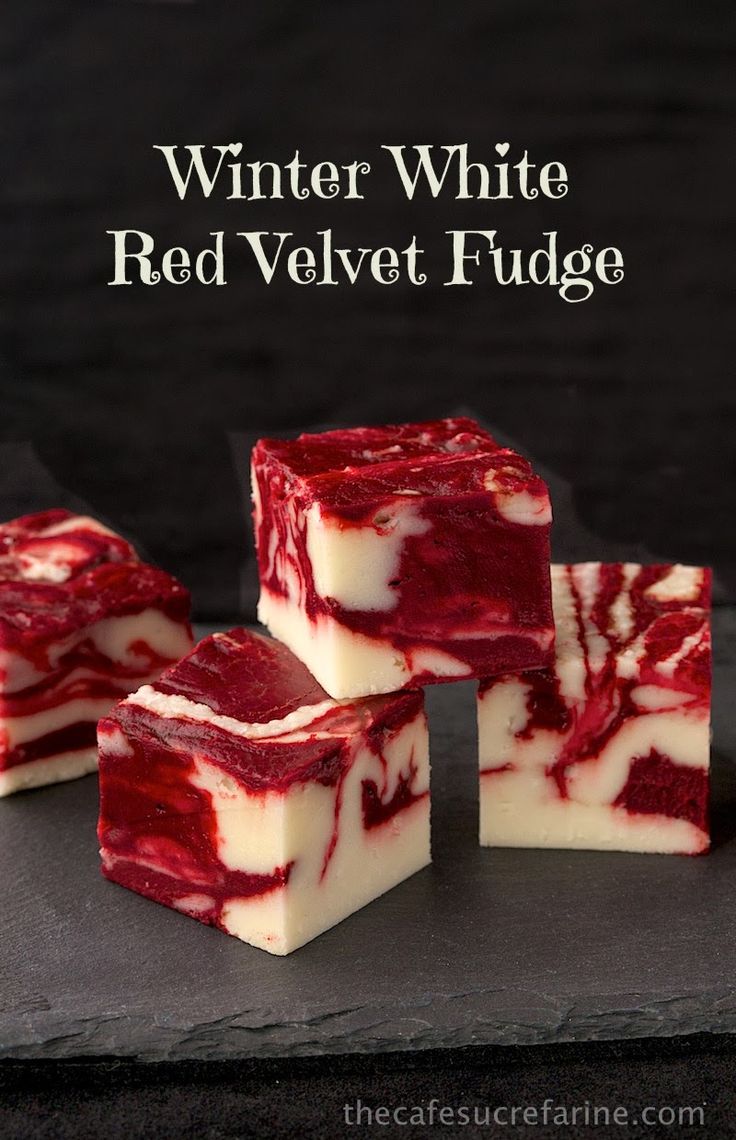 Winter White Red Velvet Fudge | 25+ Red Velvet Recipes