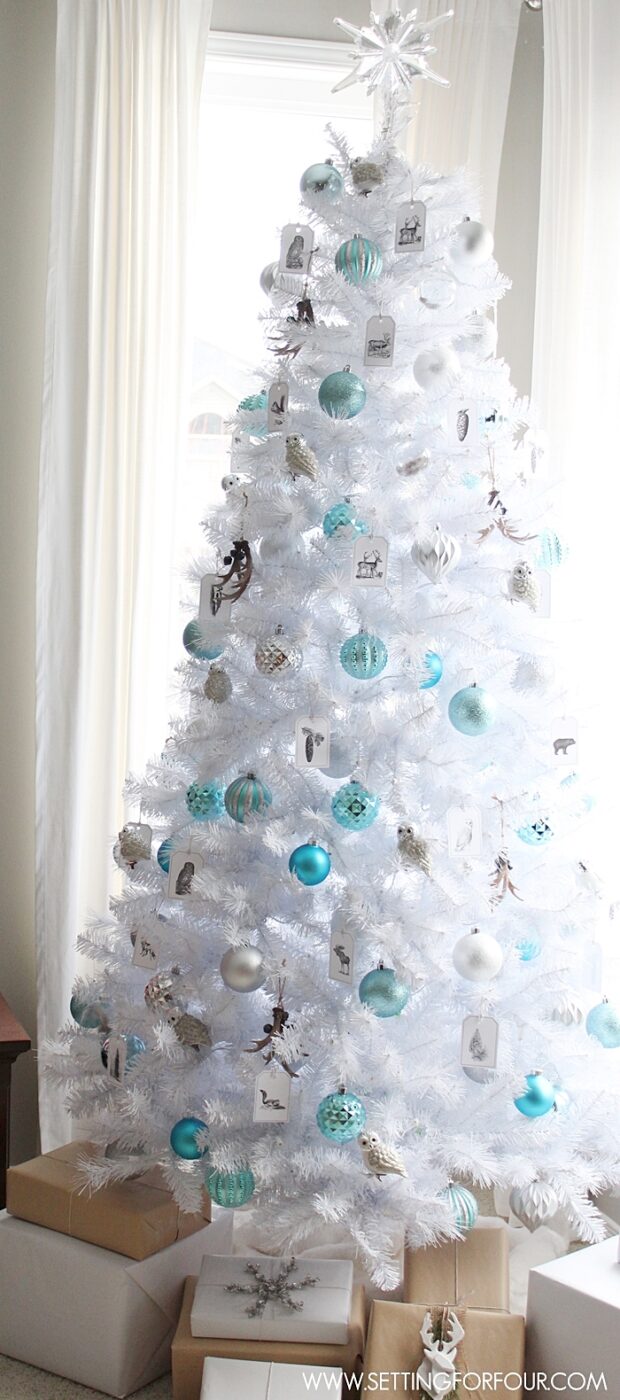 Winter Woodland Glam White Christmas Tree
