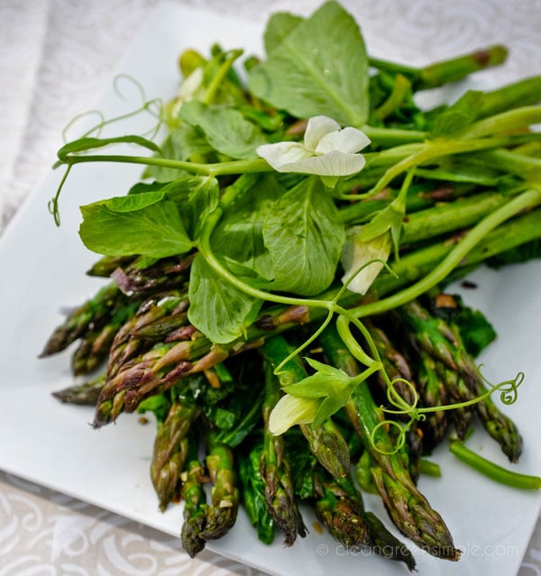 Asparagus, Green Garlic, and Pea Tendrils
