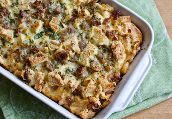 Savory Sausage and Cheddar Bread Pudding | 25+ Clever Casseroles