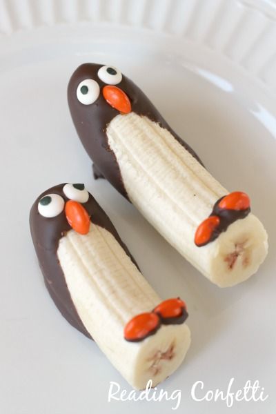 banana penguines | 25+ Cute & Healthy Snacks
