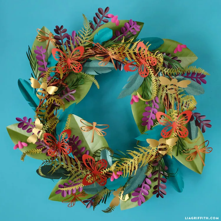 boho style paper flower wreath