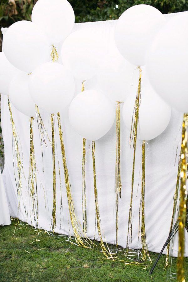 Dazzling Gold Balloon Tassle for Sparkly Pre-wedding or After-wedding Parties