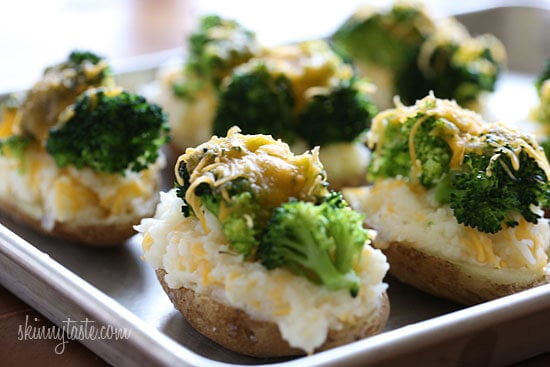 Broccoli and cheese twice baked potatoes | Top 50 St. Patrick's Day Green Food - have fun with St. Patrick's Day and surprise your family and friends with these fun, festive green recipes!