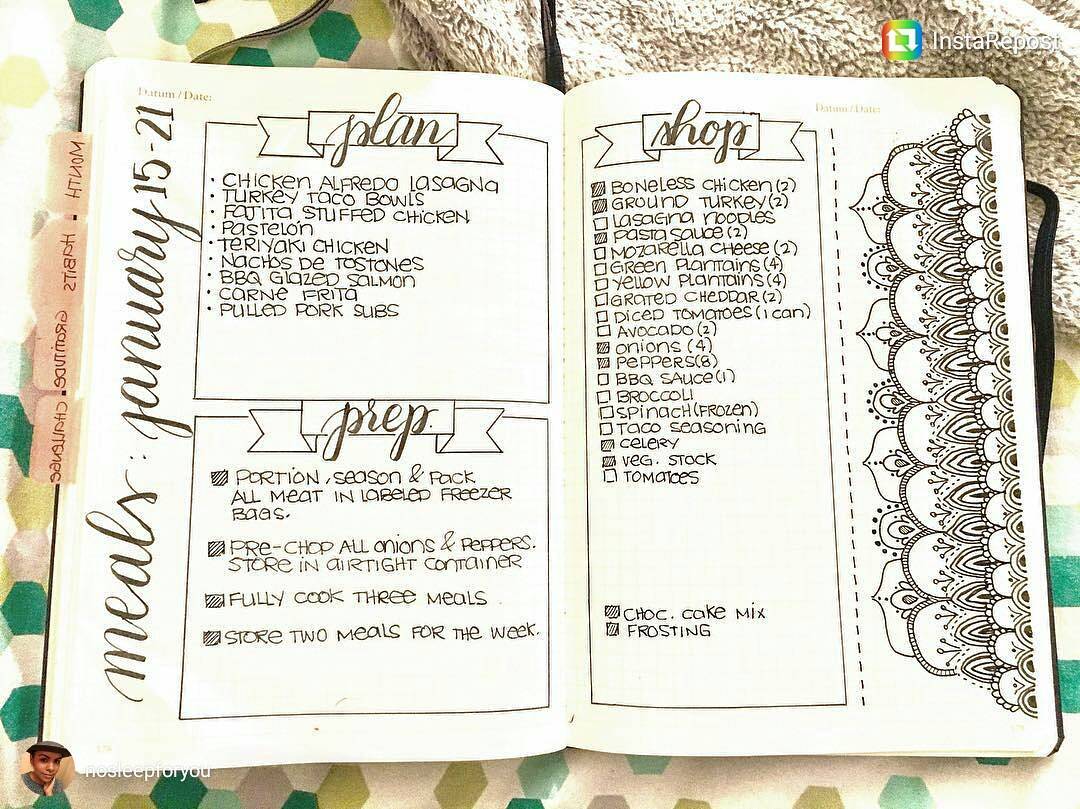 16  Bullet Journal Page Ideas To Inspire Your Next Entry - DIY planners, Bullet Journal Monthly Spread Ideas, Bullet Journal Ideas, Bullet Journal