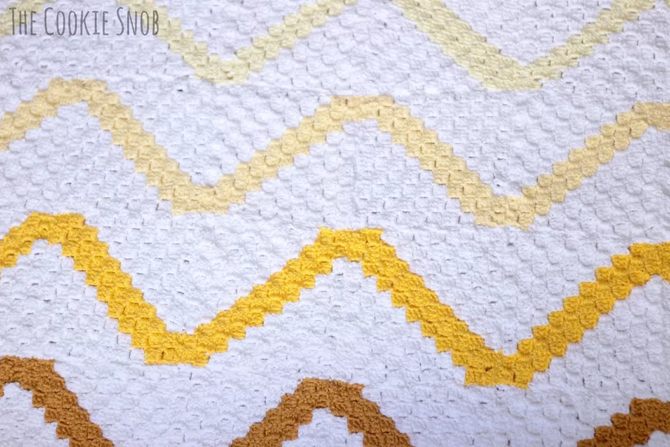 C2C Chevron Crochet Baby Blanket Free Pattern