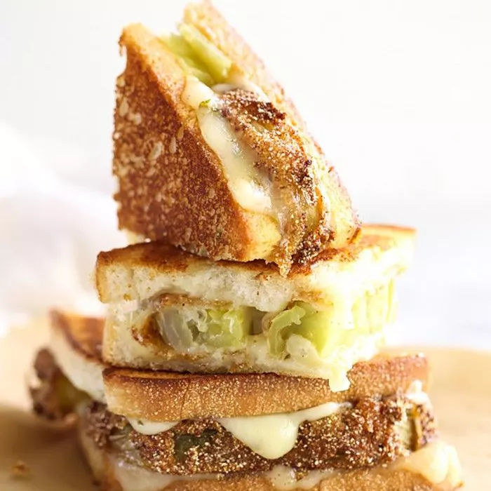 Fried Green Tomato Grilled Cheese Sandwich –  Foodie Crush’s grilled cheese
 