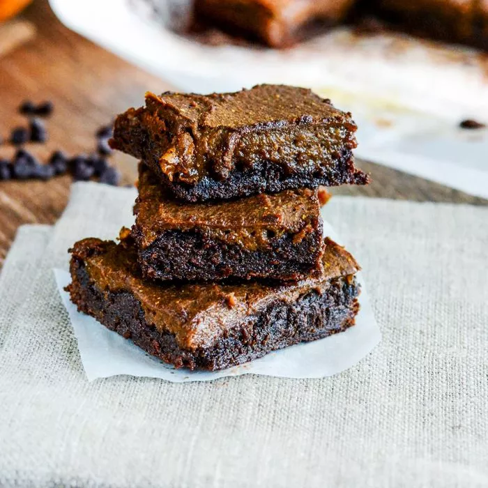  
chocolate pumpkin brownies from A Healthy Life for Me