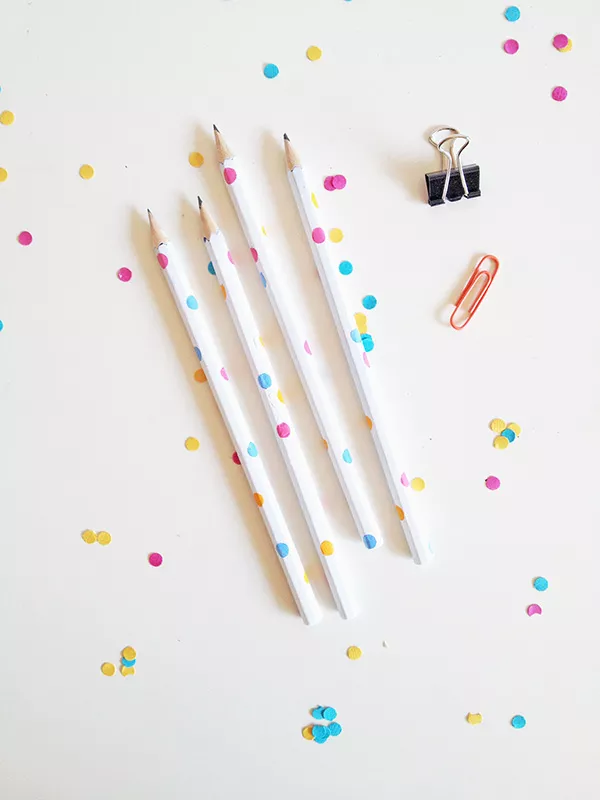 DIY Cute Confetti Pencils