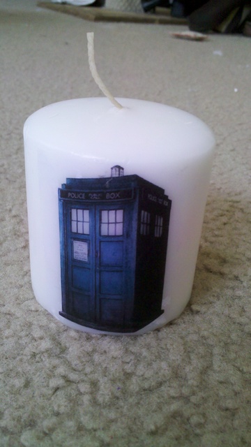Doctor Who Printed Candles