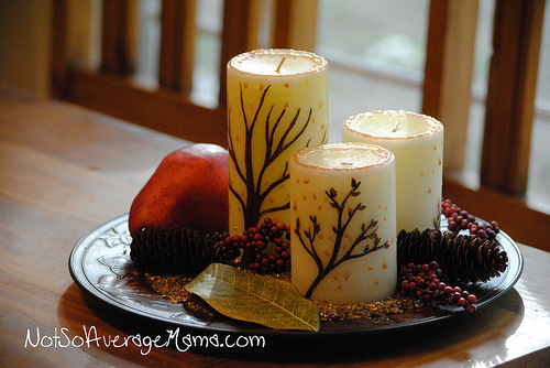 Painted Candle Centerpiece