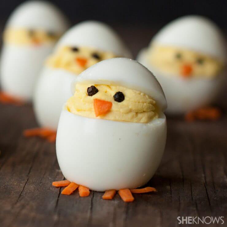 Deviled egg hatching chicks + Top 50 Easter Brunch Recipes that will please every guest on your list!