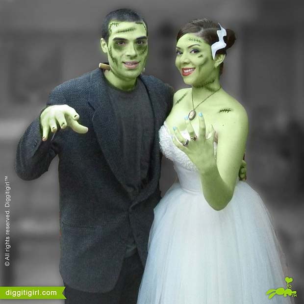 Frankenstein and Bride of Frankenstein for Halloween Costume Ideas for Couples 