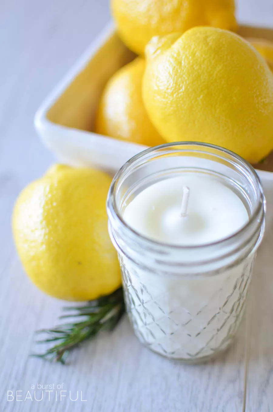 diy lemon rosemary candle