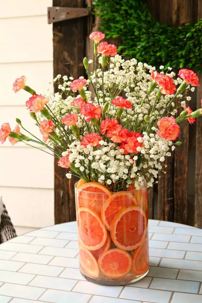 citrus floral arrangement