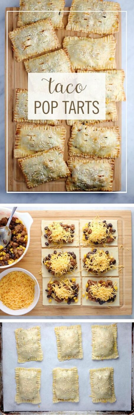 Taco Pop Tarts Recipe via Babble "These Taco Pop Tarts are a perfect way to turn your favorite breakfast pastry into dinner. Take your typical taco ingredients and turn them into this delicious on-the-go dinner." - The BEST 30 Minute Meals Recipes - Easy, Quick and Delicious Family Friendly Lunch and Dinner Ideas #30minutemeals #30minutedinners #thirtyminutedinners #30minuterecipes #fastrecipes #easyrecipes #quickrecipes #mealprep