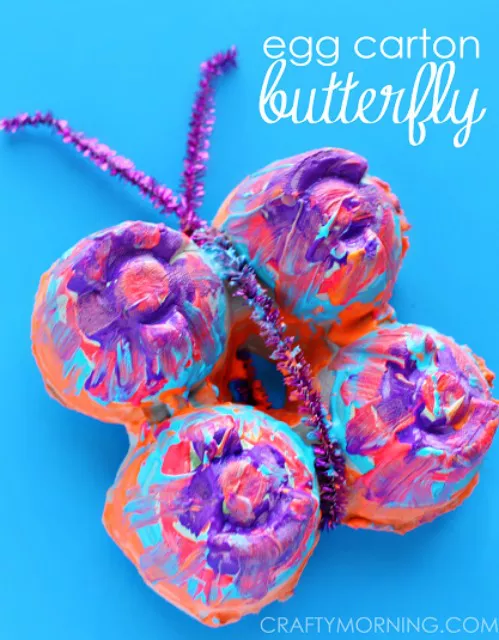 egg carton butterfly craft