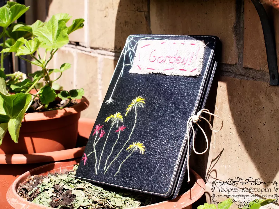 embroidered notebook cover