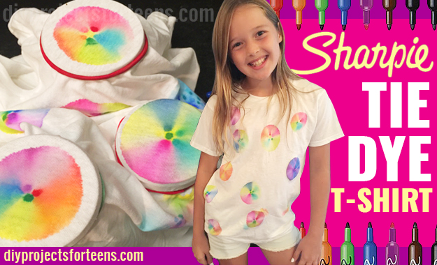 Cool Crafts You Can Make for Less than 5 Dollars | Cheap DIY Projects Ideas for Teens, Tweens, Kids and Adults | Sharpie Tie Dye T-Shirt | http://diyprojectsforteens.com/cheap-diy-ideas-for-teens/