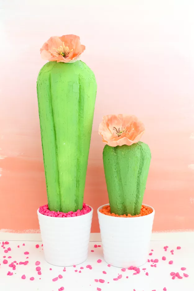 DIY Faux Cactus Centerpiece