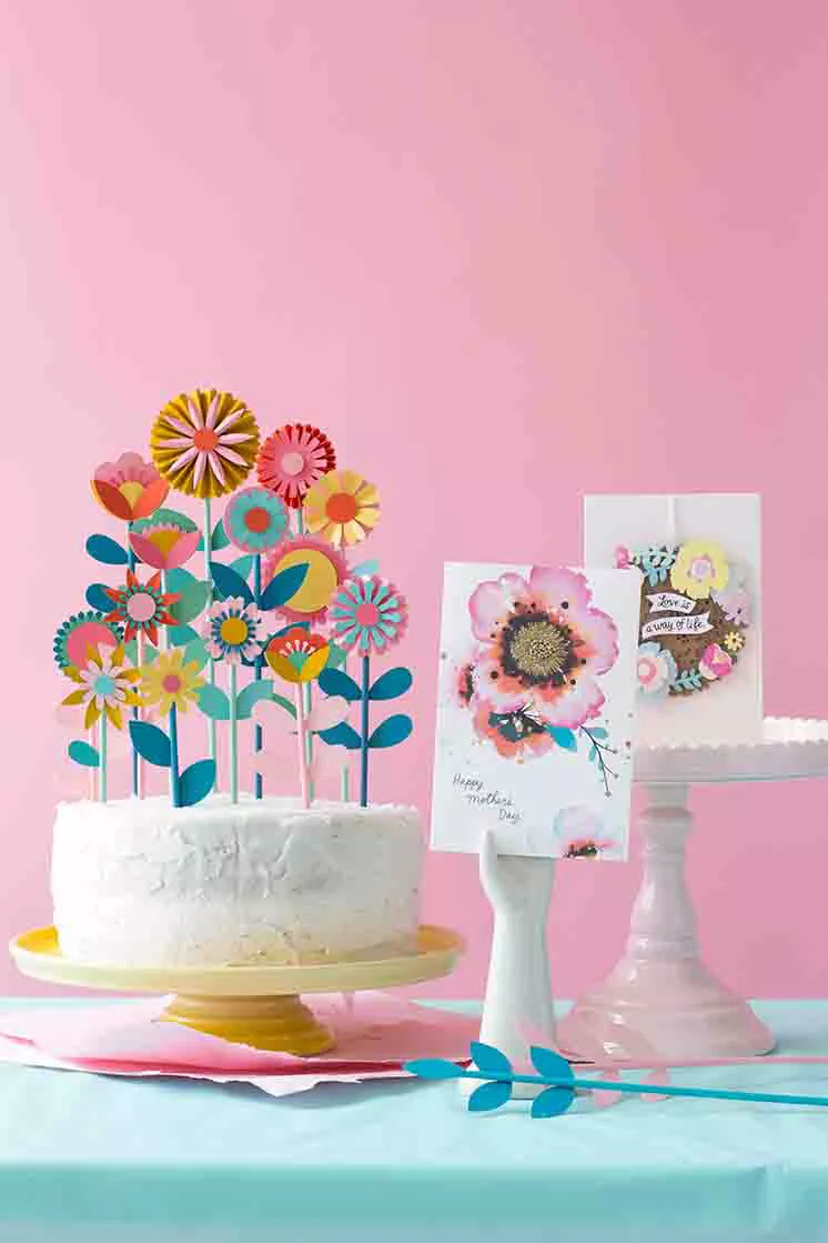 paper flower cake topper