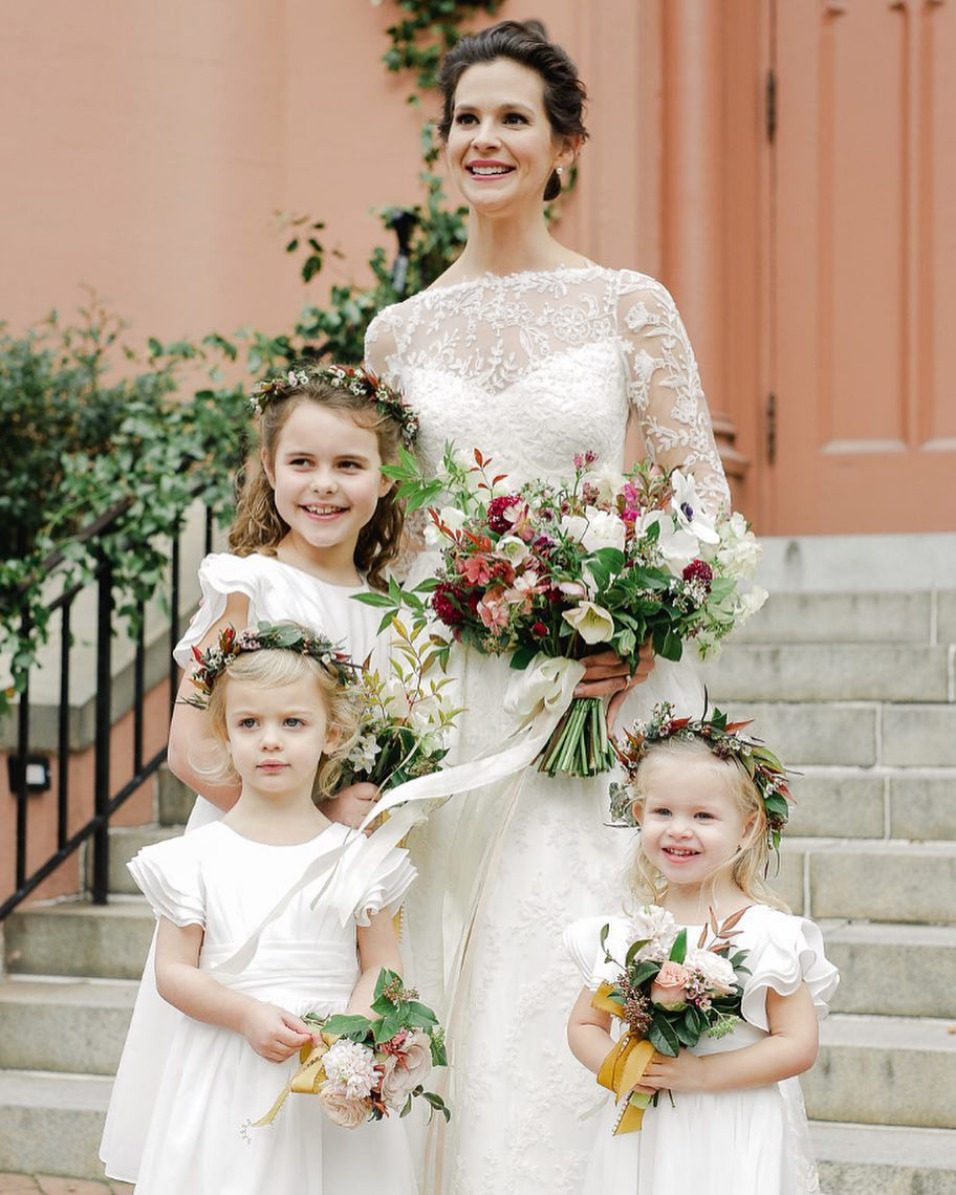 fine art flower girl dresses with puffy sleeves