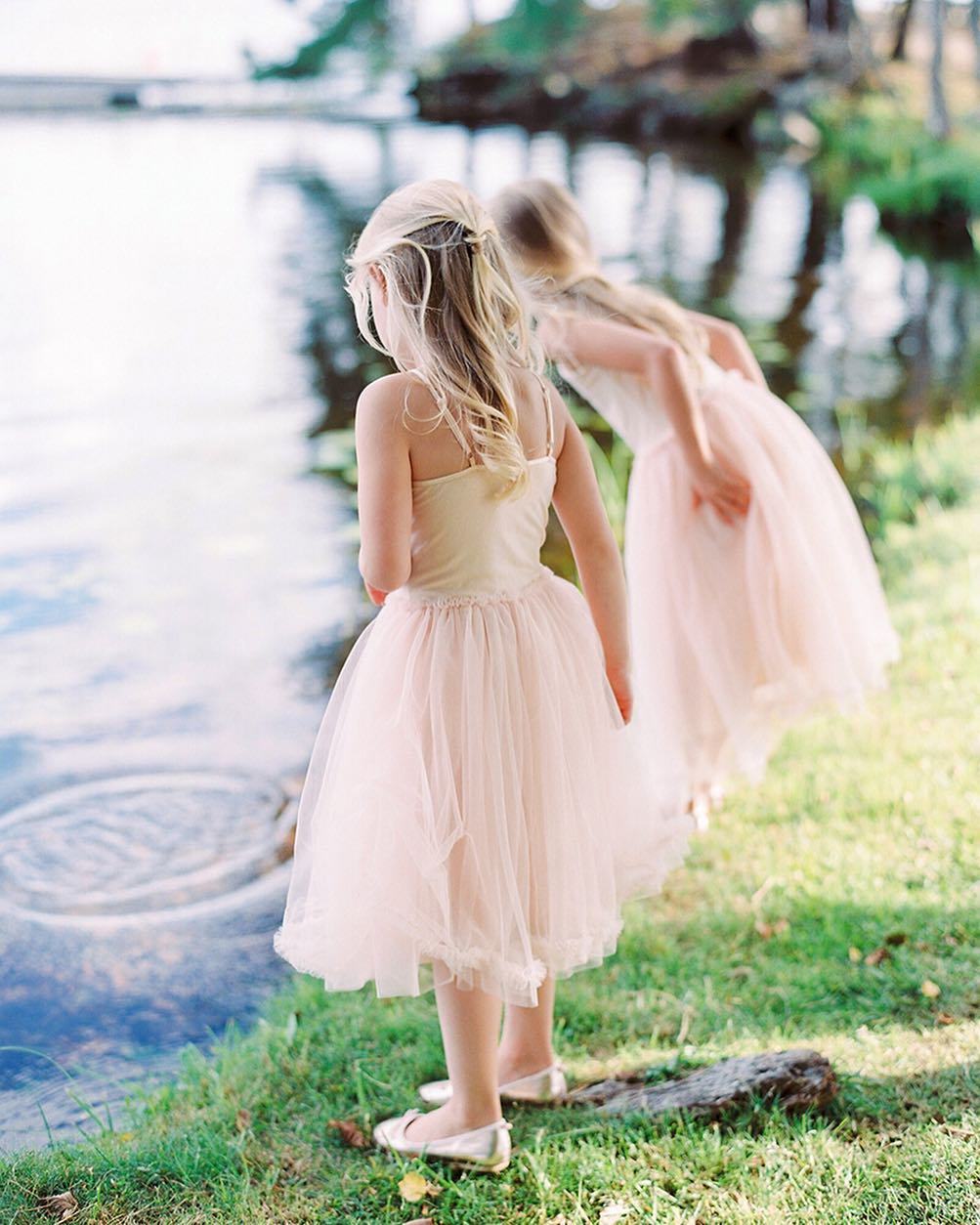 blush flower girl dress with pink tutu