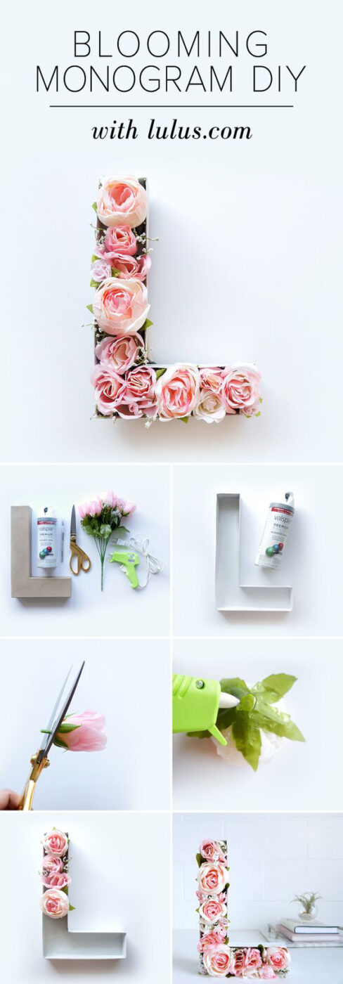 DIY Blooming Monogram With Gorgeous Flowers