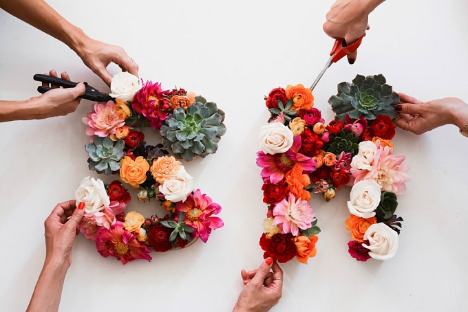 Flowers + Succulents - DIY Monogram Letters