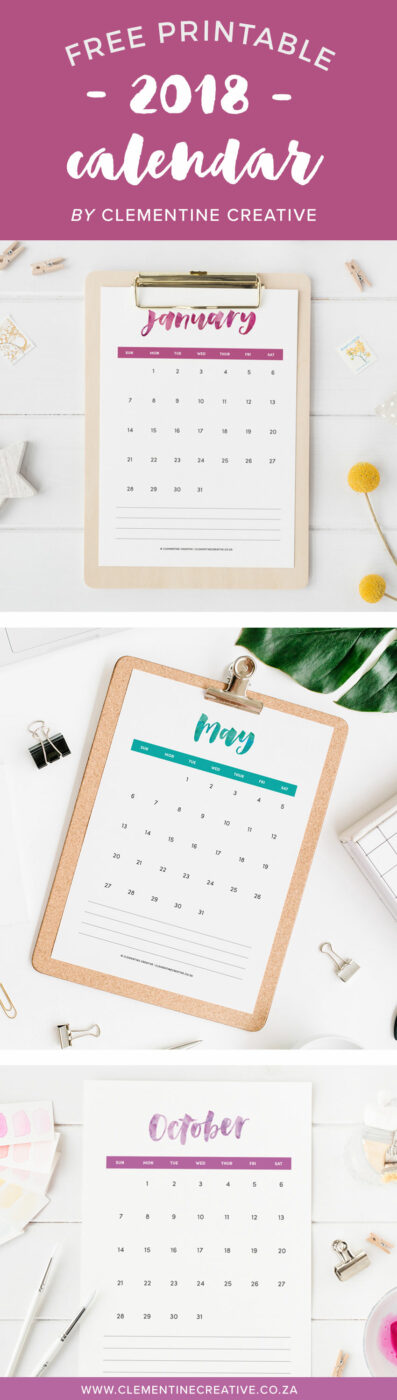 Download a free printable 2018 calendar that was lettered by hand! Put it in a clipboard and display it on your desk or give away as a gift. Click here to download.