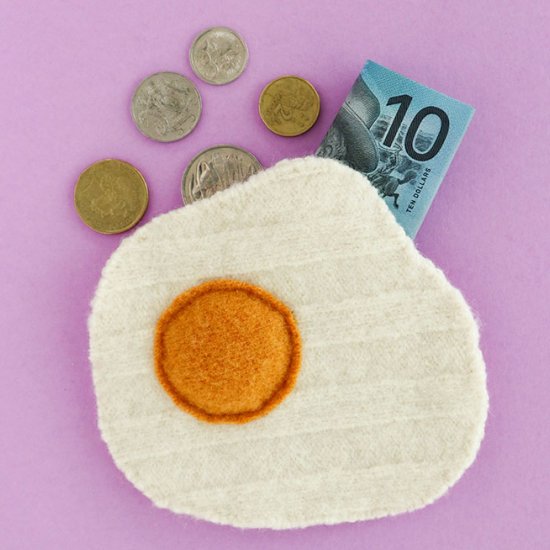 Fried egg coin purse