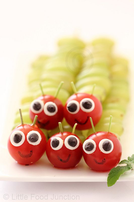 grape caterpillars | 25+ Cute & Healthy Snacks