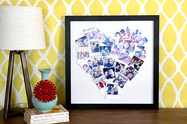 get your photos off your phone and on you wall with this cute DIY heart photo collage. great handmade gift idea!