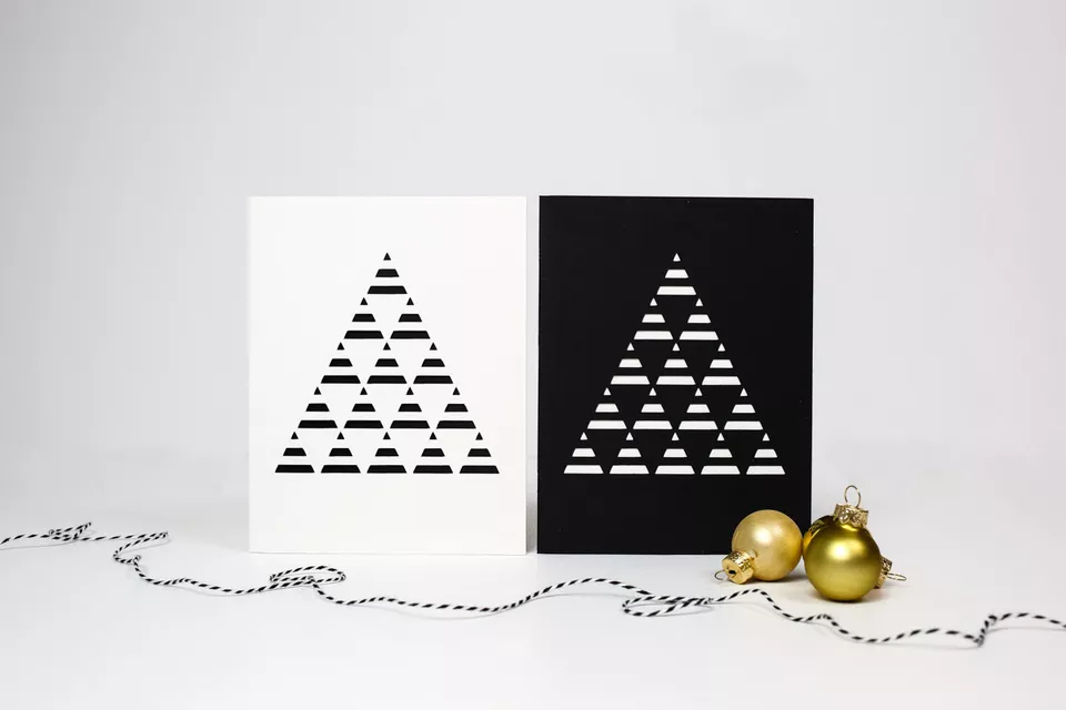 black and white Christmas card