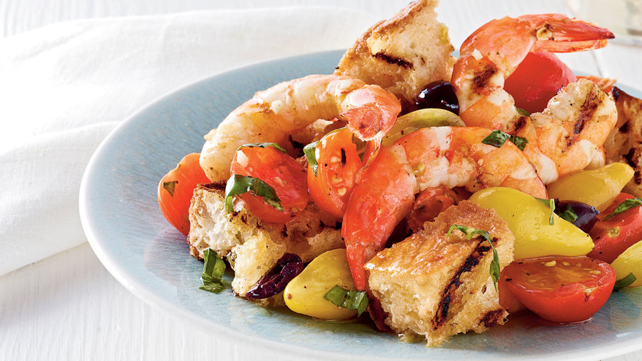 1230 Grilled Shrimp Panzanella Salad