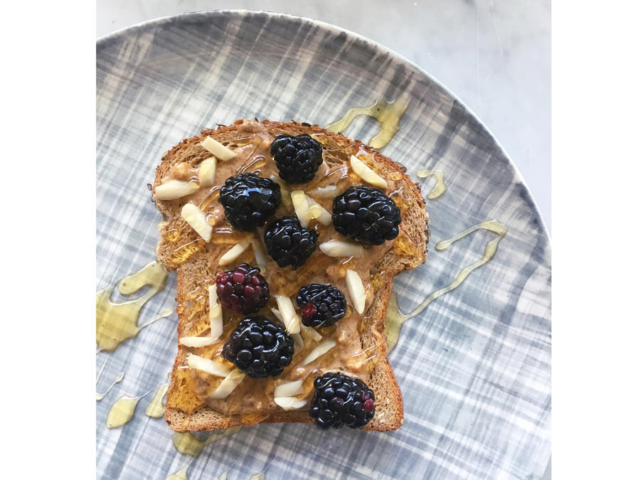 blackberry almond butter toast image
