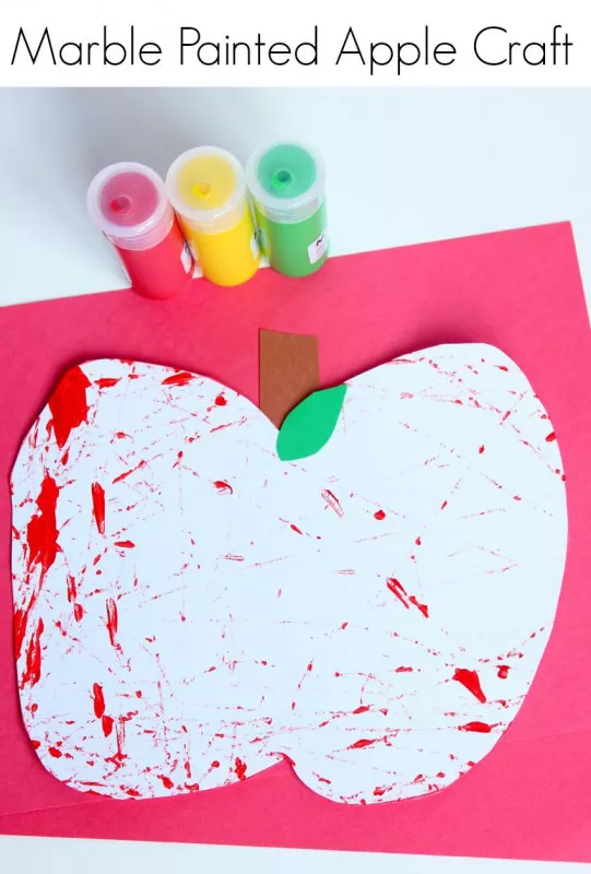 Marble Painted Apple Craft