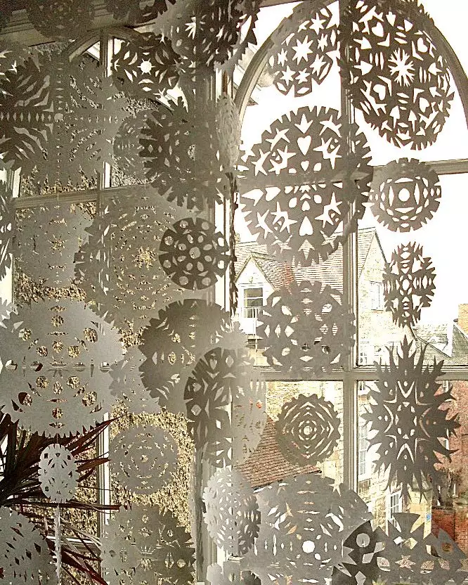 paper snowflake lace curtain