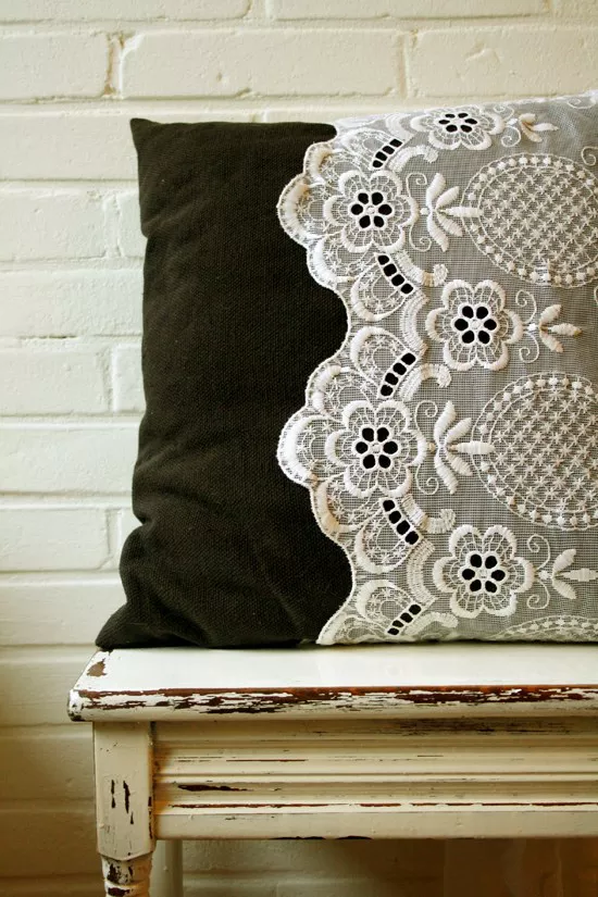 DIY Lace Pillow Case