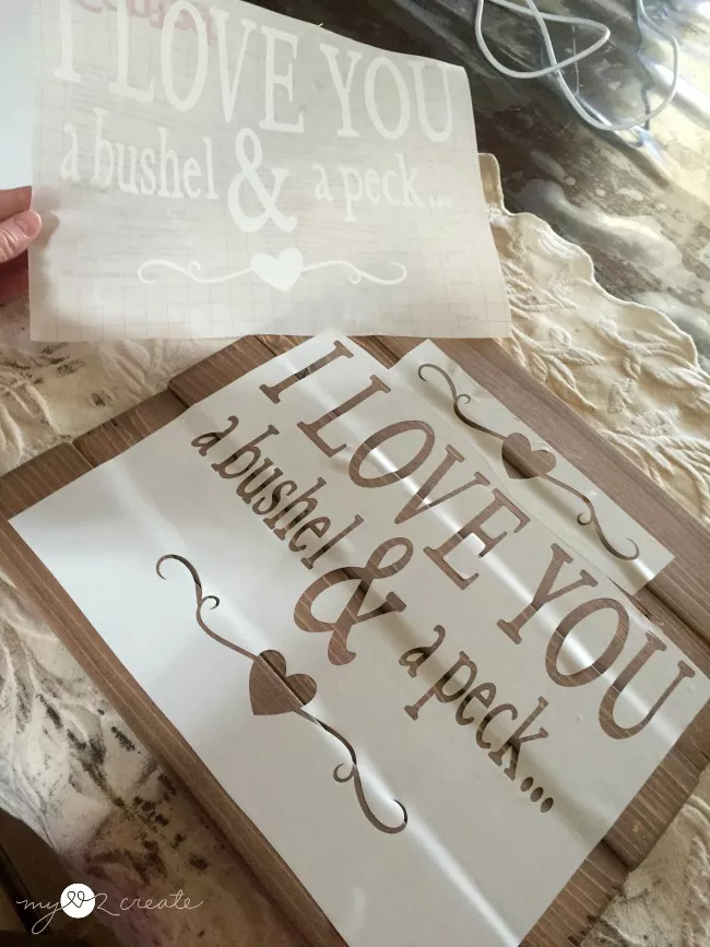 contact paper wooden sign craft