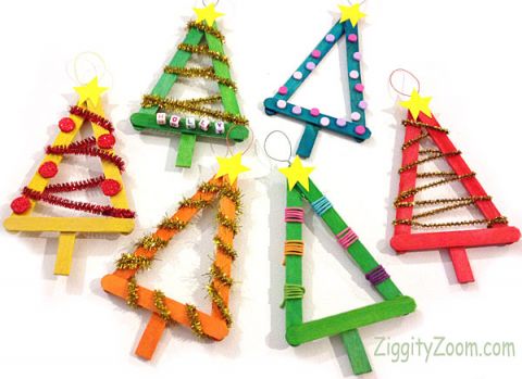 popsicle tree ornament | 25+ ornaments kids can make