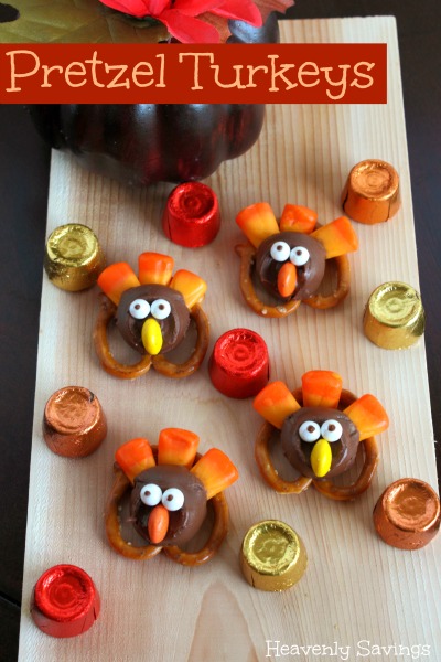 pretzel turkeys | 25+ Thanksgiving treats