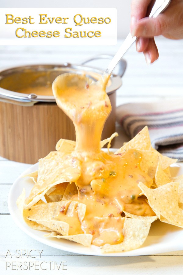 The BEST EVER Nacho Cheese Sauce (Queso) #cheese #cheesesauce #queso #cheesedip #nachos