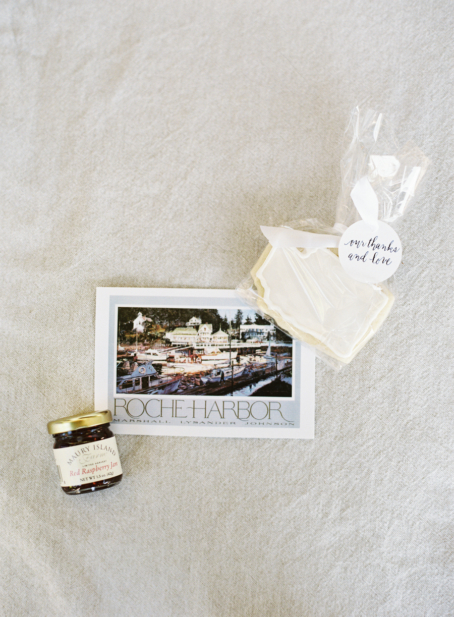 personalized Roche Harbor wedding welcome