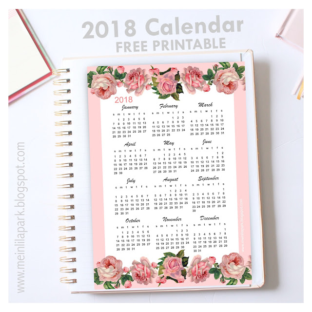 16 DIY Organization Projects: 2018 Free Printable Calendars (Part 1) - Free Printable Calendars, diy organization projects, DIY Organization Ideas, 2018 Free Printable Calendars