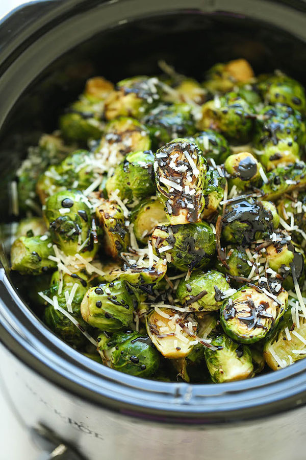Slow Cooker Balsamic Brussels Sprouts | 25+ Brussels Sprout Recipes