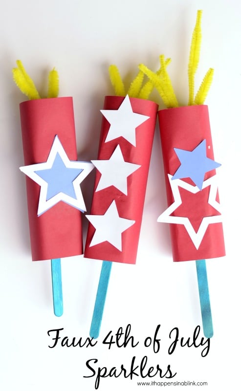 Faux 4th of July paper Sparklers from It Happens in a Blink