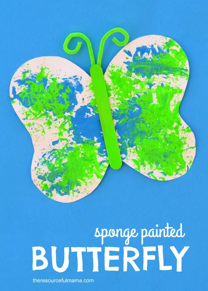 sponge painted butterfly craft