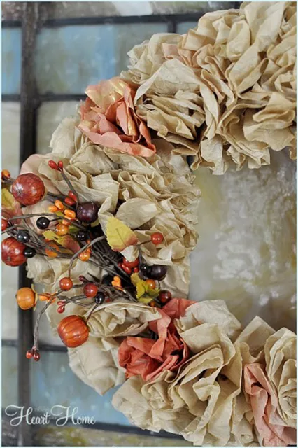 DIY Fall Wreath with Coffee Filters